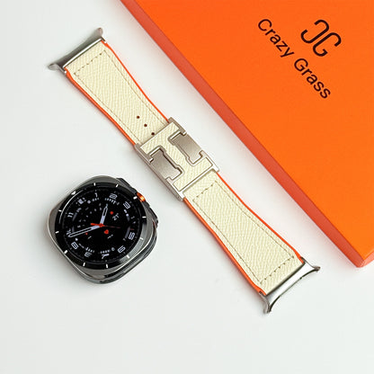 Magnetic Leather & Silicone Band For Samsung Galaxy Watch Ultra