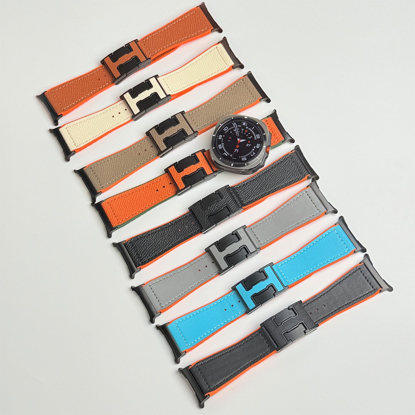 Magnetic Leather & Silicone Band For Samsung Galaxy Watch Ultra