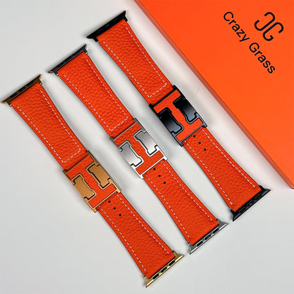 Lychee Leather Band For Apple Watch