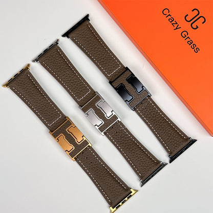 Lychee Leather Band For Apple Watch