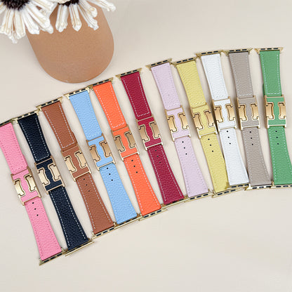 Lychee Leather Strap For Apple Watch