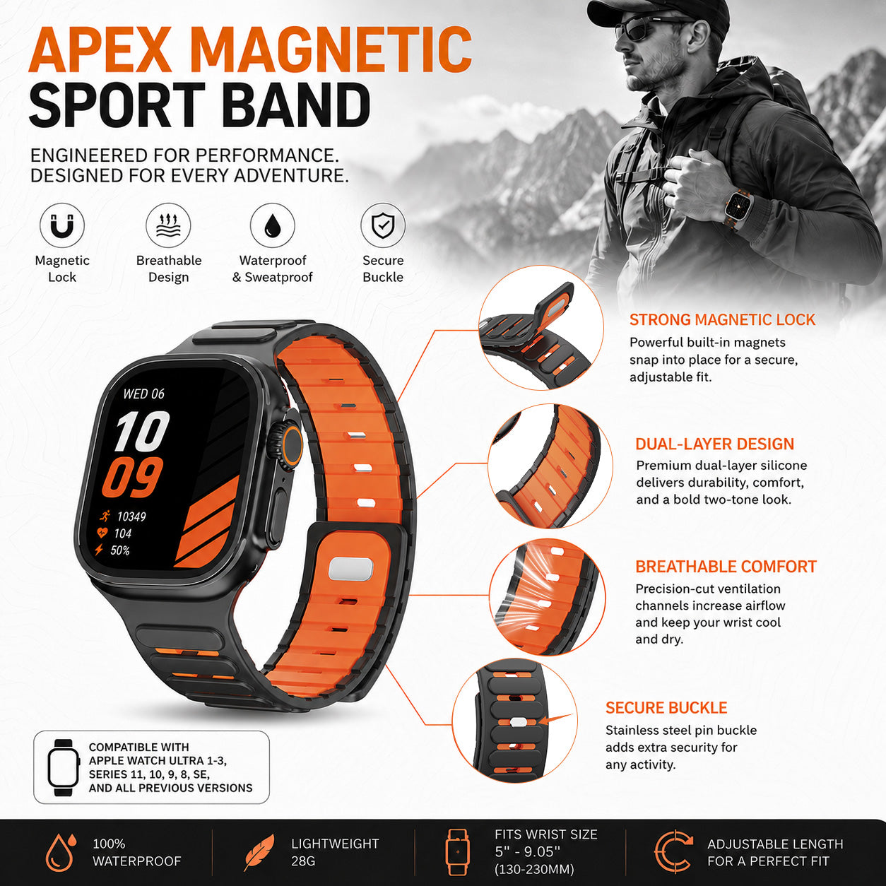 Apex Magnetic Sport Band for Apple Watch
