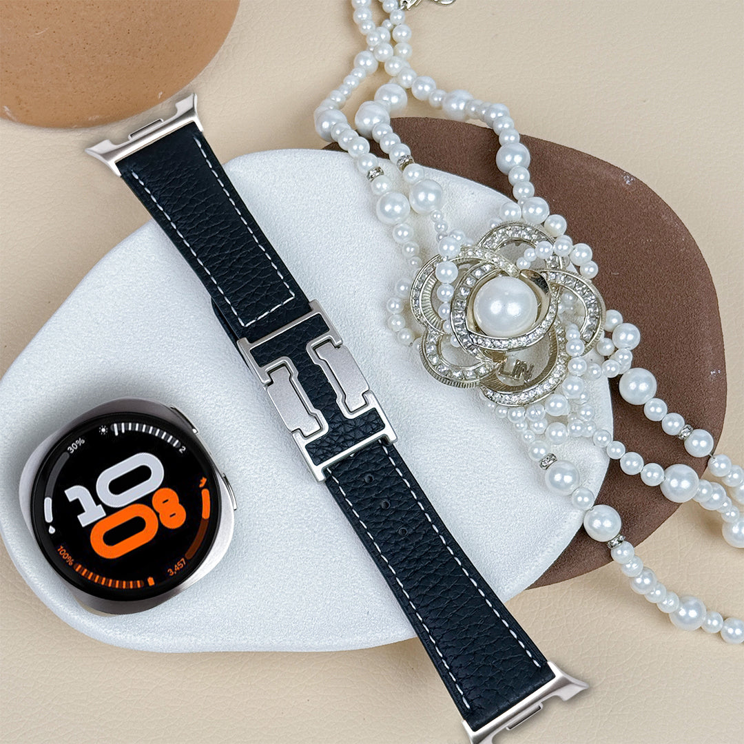 Lychee Leather Strap For Samsung Galaxy Watch