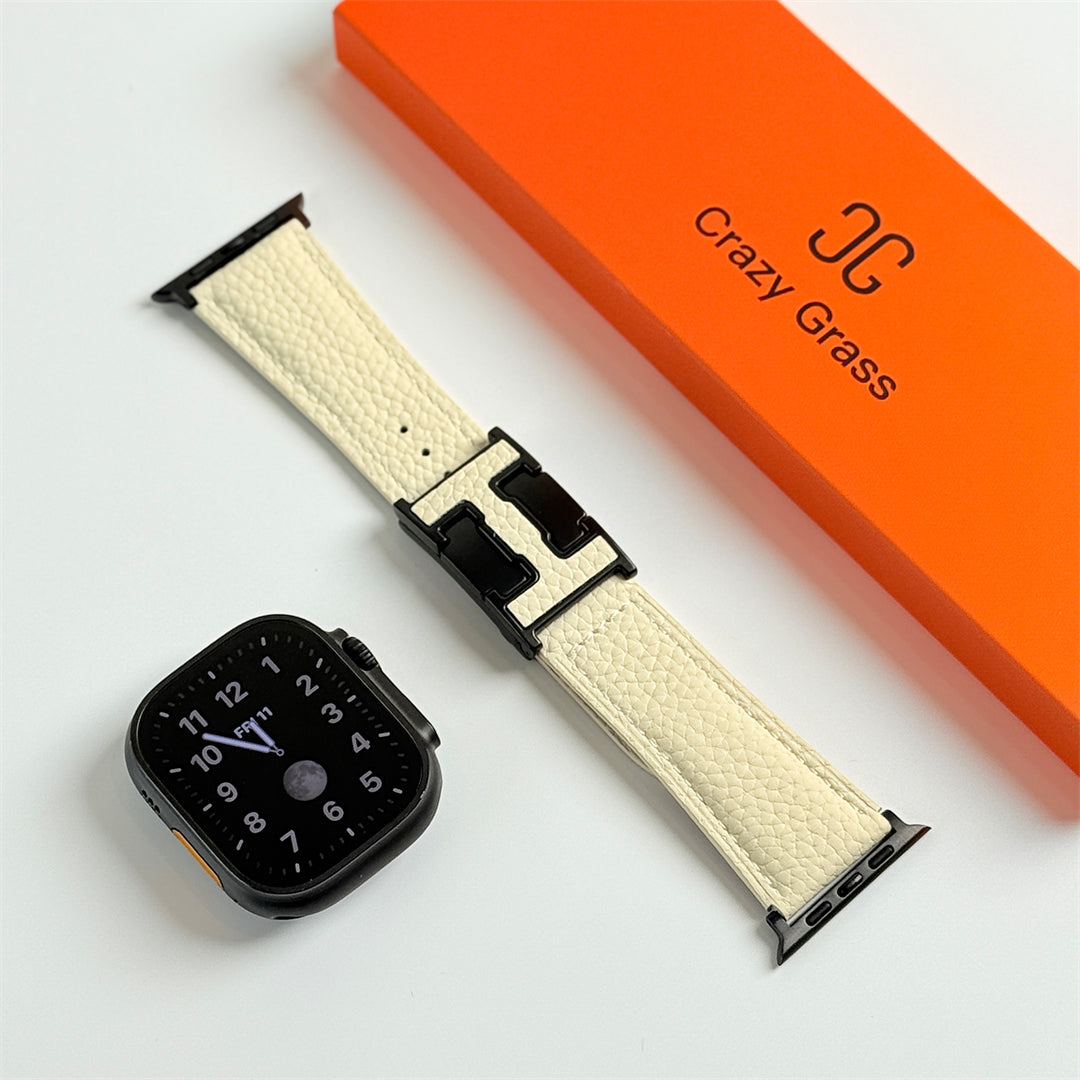 Lychee Leather Band For Apple Watch