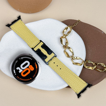Lychee Leather Strap For Samsung Galaxy Watch