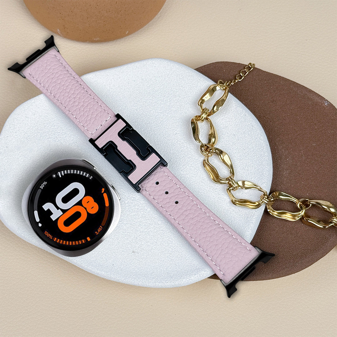 Lychee Leather Strap For Samsung Galaxy Watch