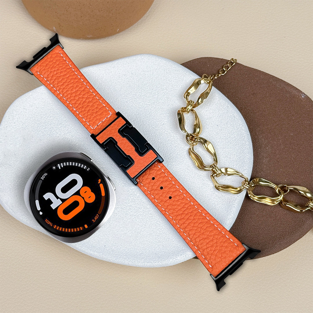 Lychee Leather Strap For Samsung Galaxy Watch