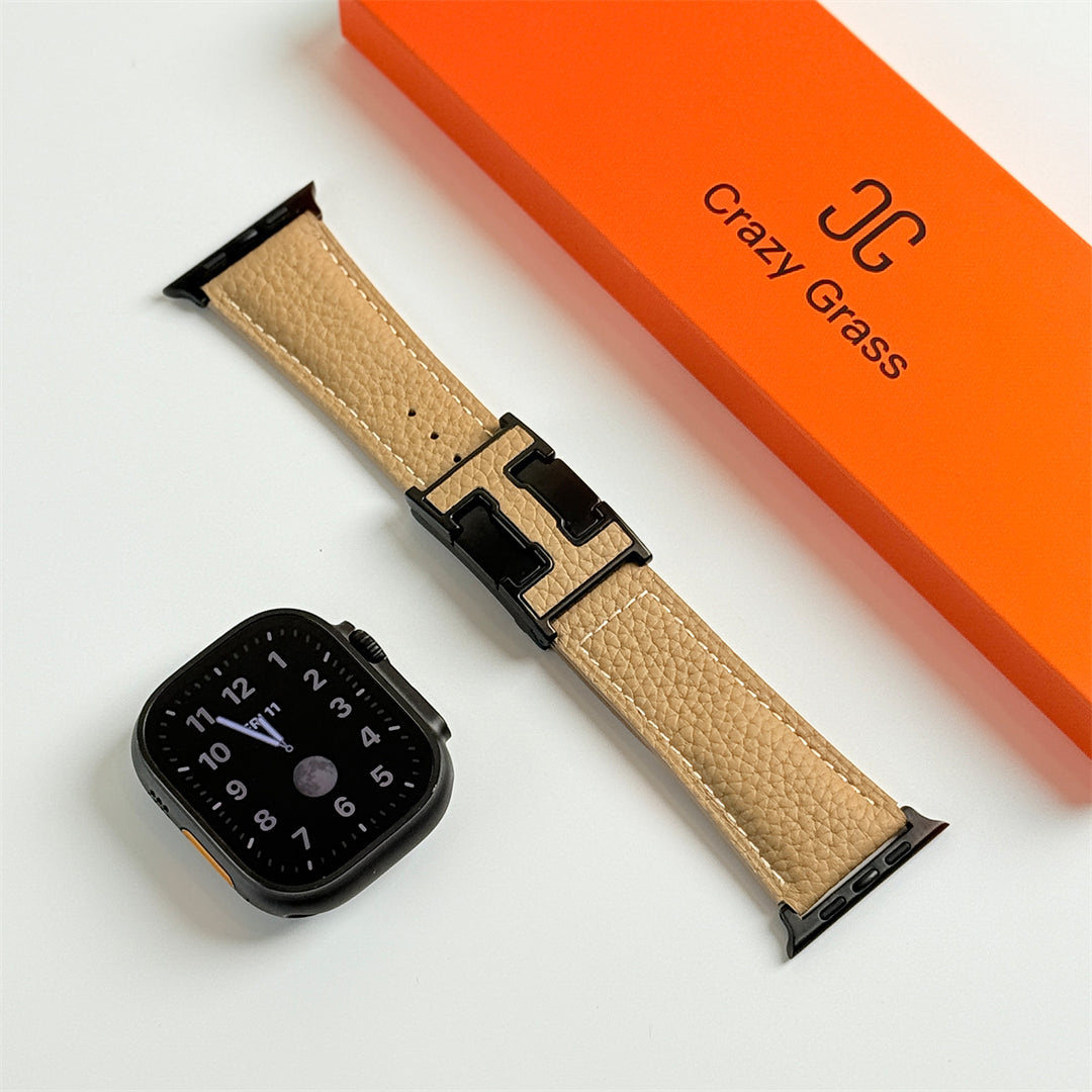 Lychee Leather Band For Apple Watch