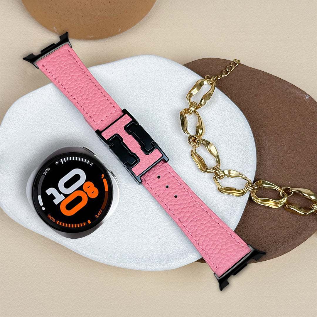Lychee Leather Strap For Samsung Galaxy Watch