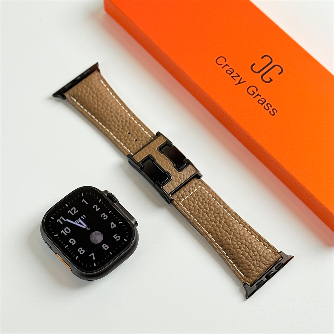 Lychee Leather Band For Apple Watch