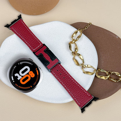 Lychee Leather Strap For Samsung Galaxy Watch