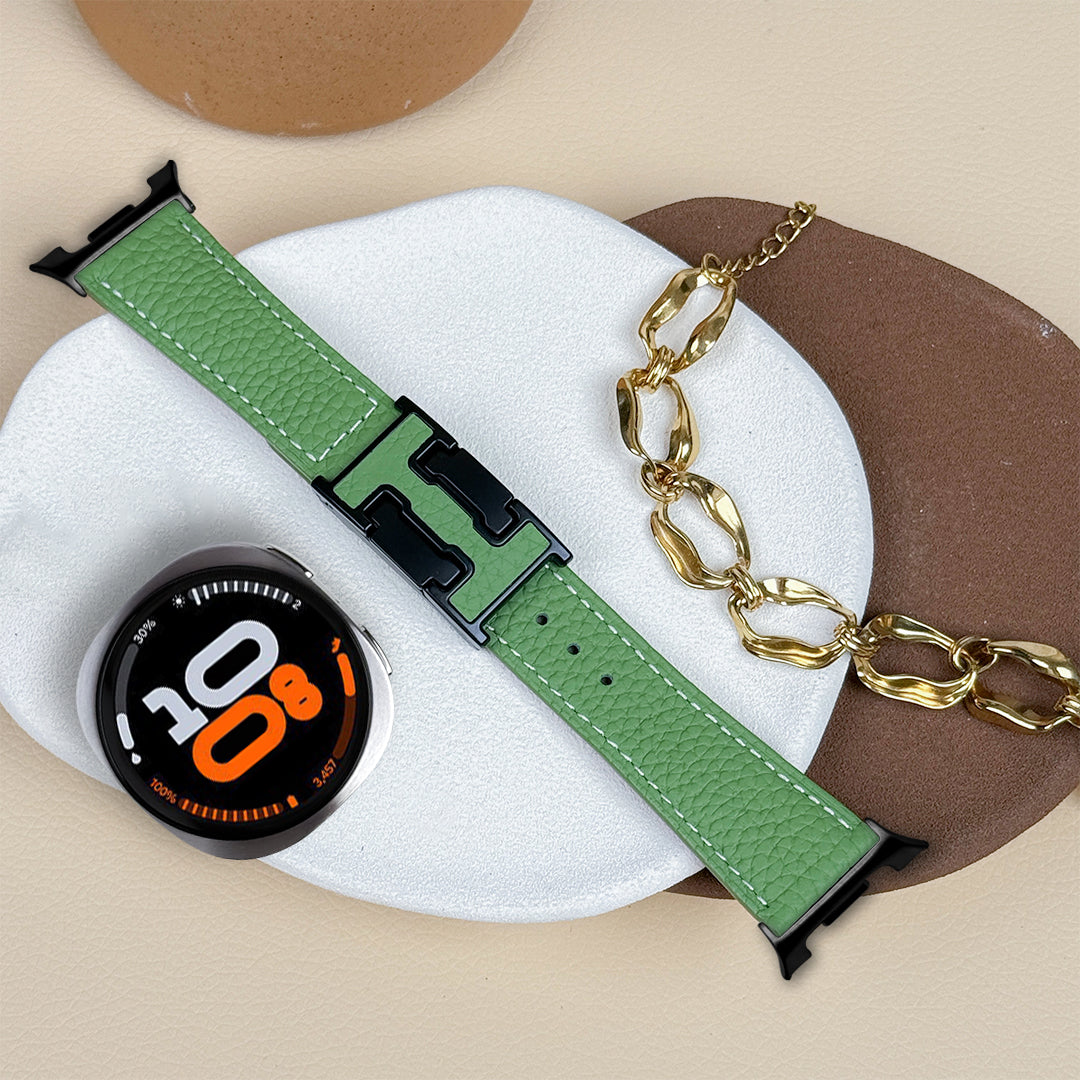Lychee Leather Strap For Samsung Galaxy Watch