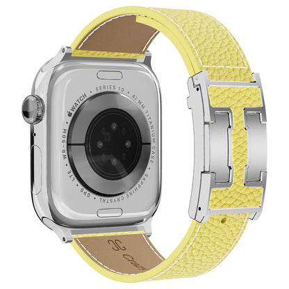 Lychee Leather Strap For Apple Watch