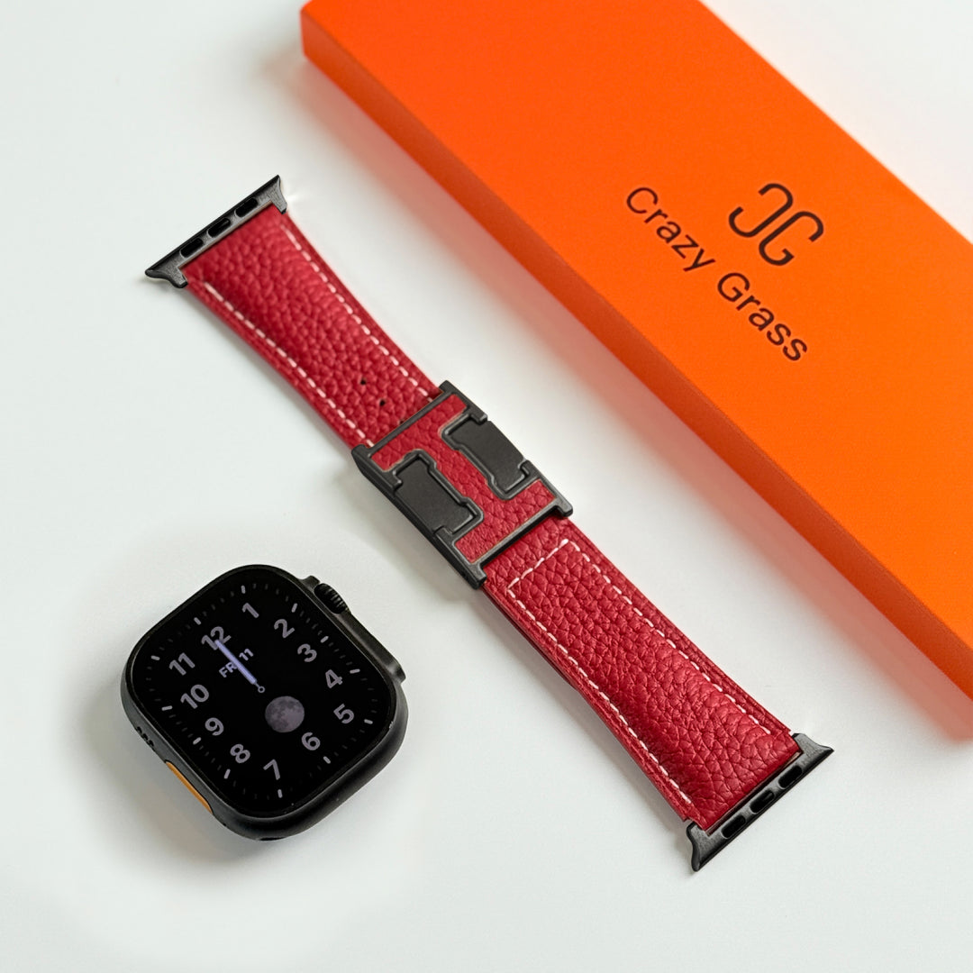 Lychee Leather Band For Apple Watch