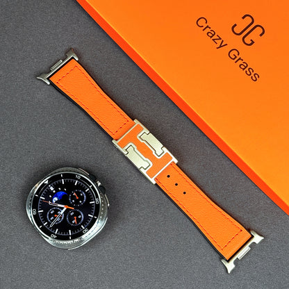 Leather & Silicone Magnetic Band For Samsung Galaxy Watch