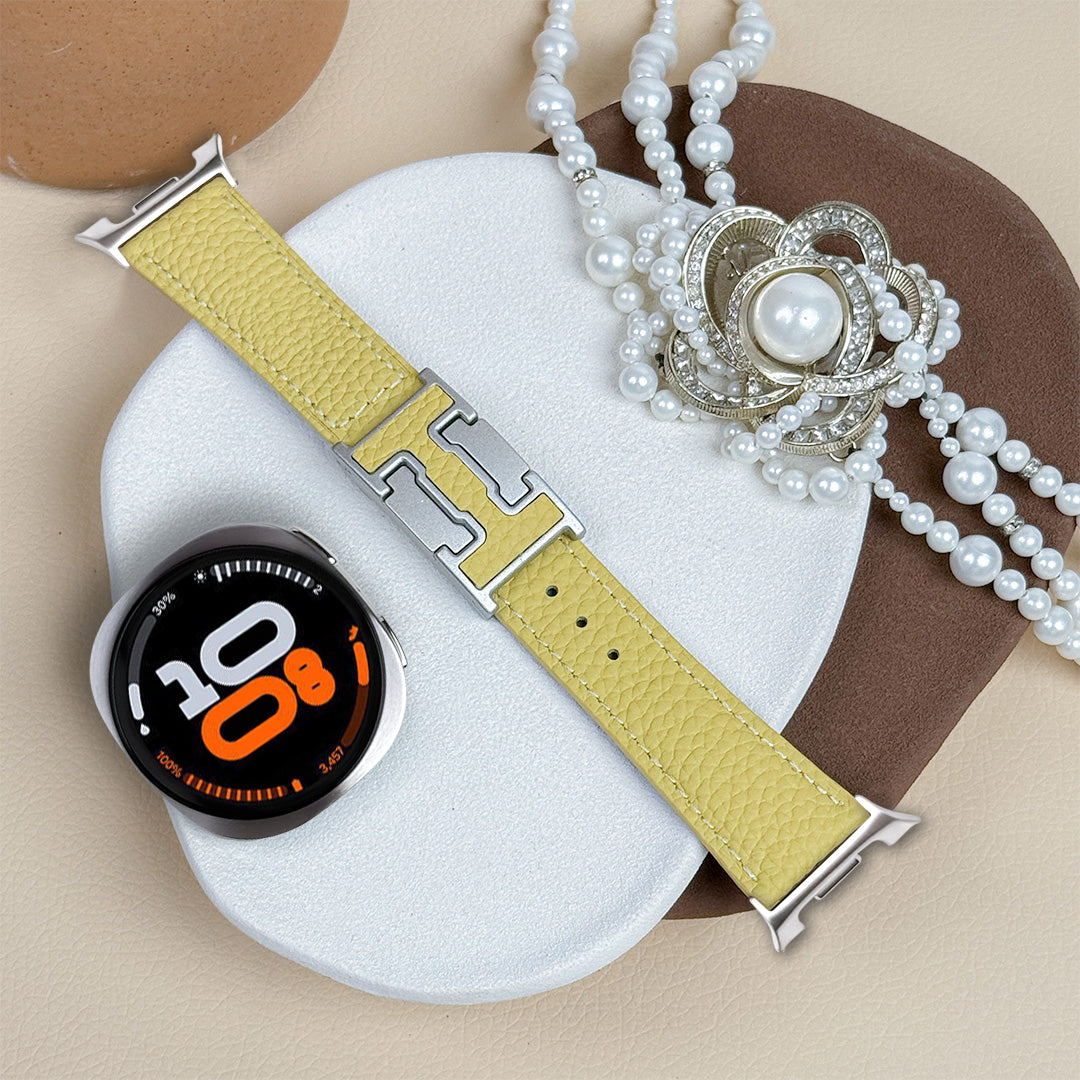 Lychee Leather Strap For Samsung Galaxy Watch