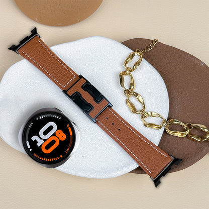 Lychee Leather Strap For Samsung Galaxy Watch