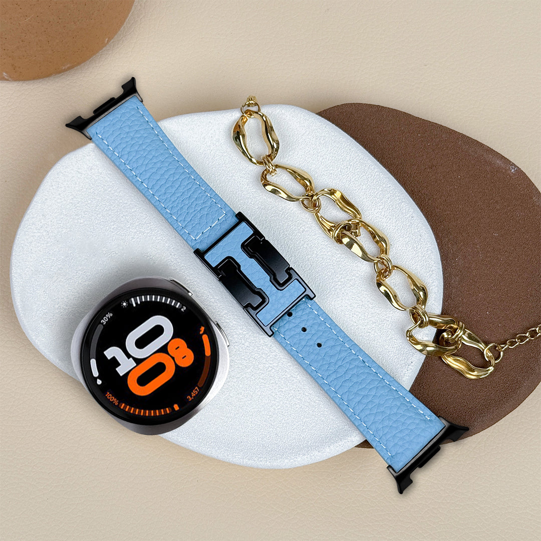Lychee Leather Strap For Samsung Galaxy Watch