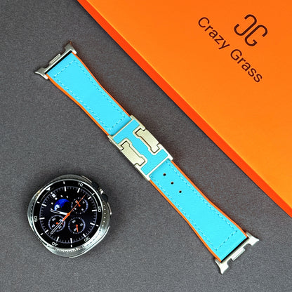 Leather & Silicone Magnetic Band For Samsung Galaxy Watch