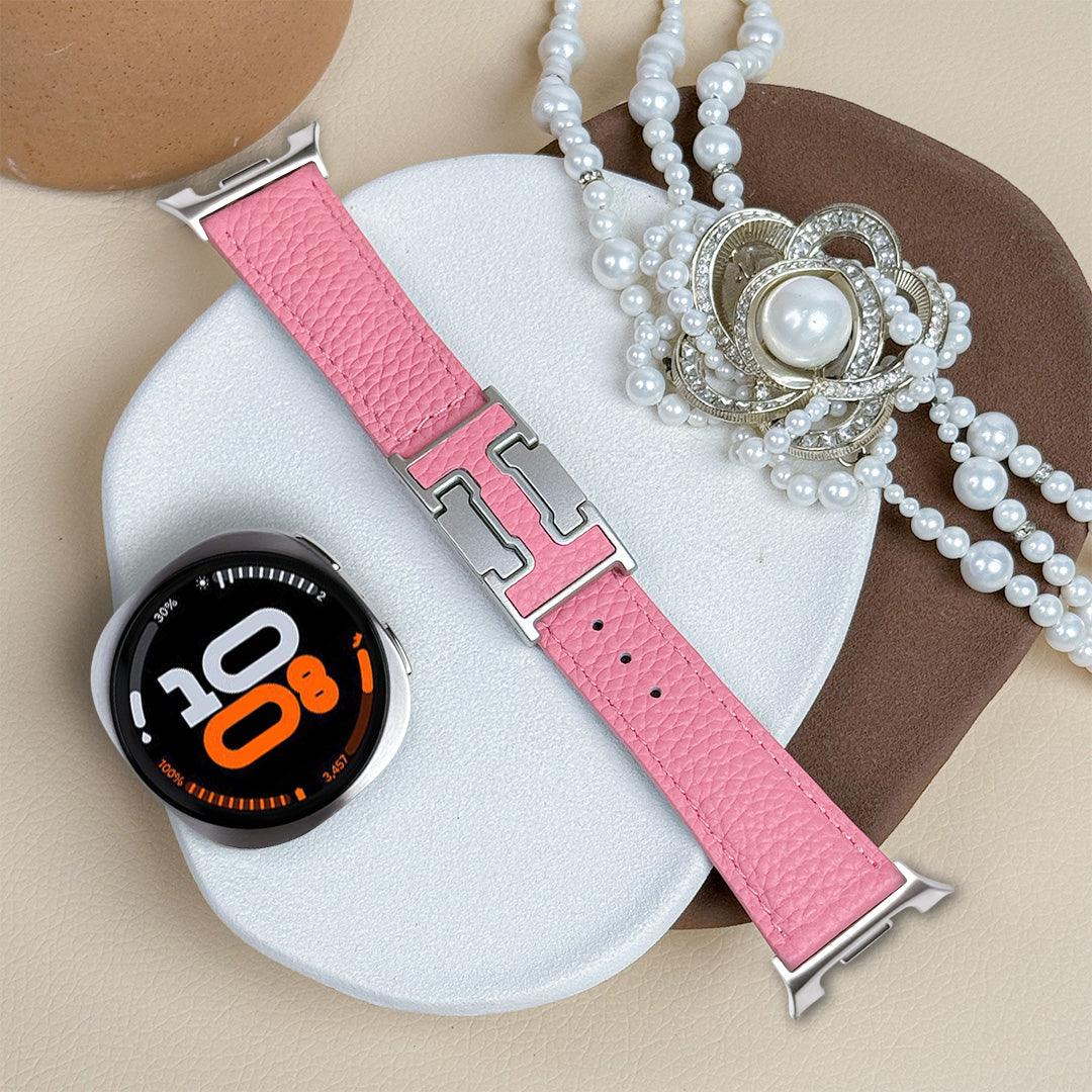Lychee Leather Strap For Samsung Galaxy Watch