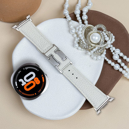 Lychee Leather Strap For Samsung Galaxy Watch