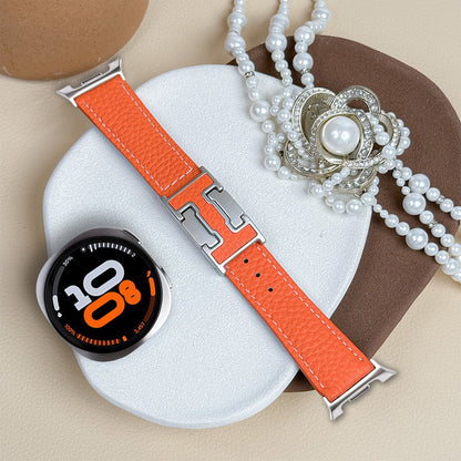 Lychee Leather Strap For Samsung Galaxy Watch
