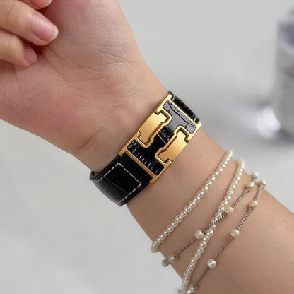 Alligator Leather Strap For Apple Watch