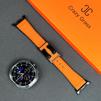 Leather & Silicone Magnetic Band For Samsung Galaxy Watch