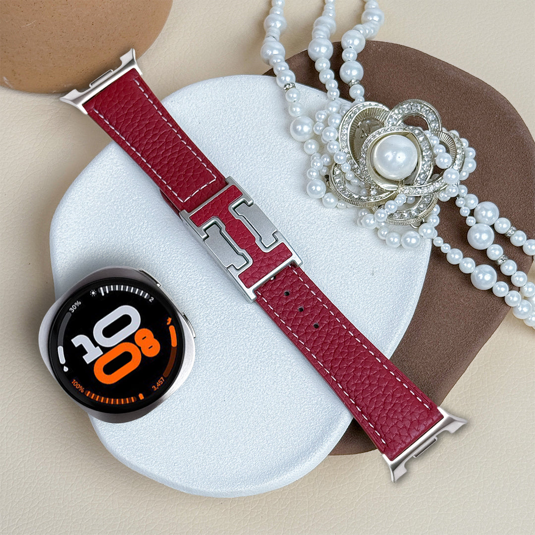 Lychee Leather Strap For Samsung Galaxy Watch