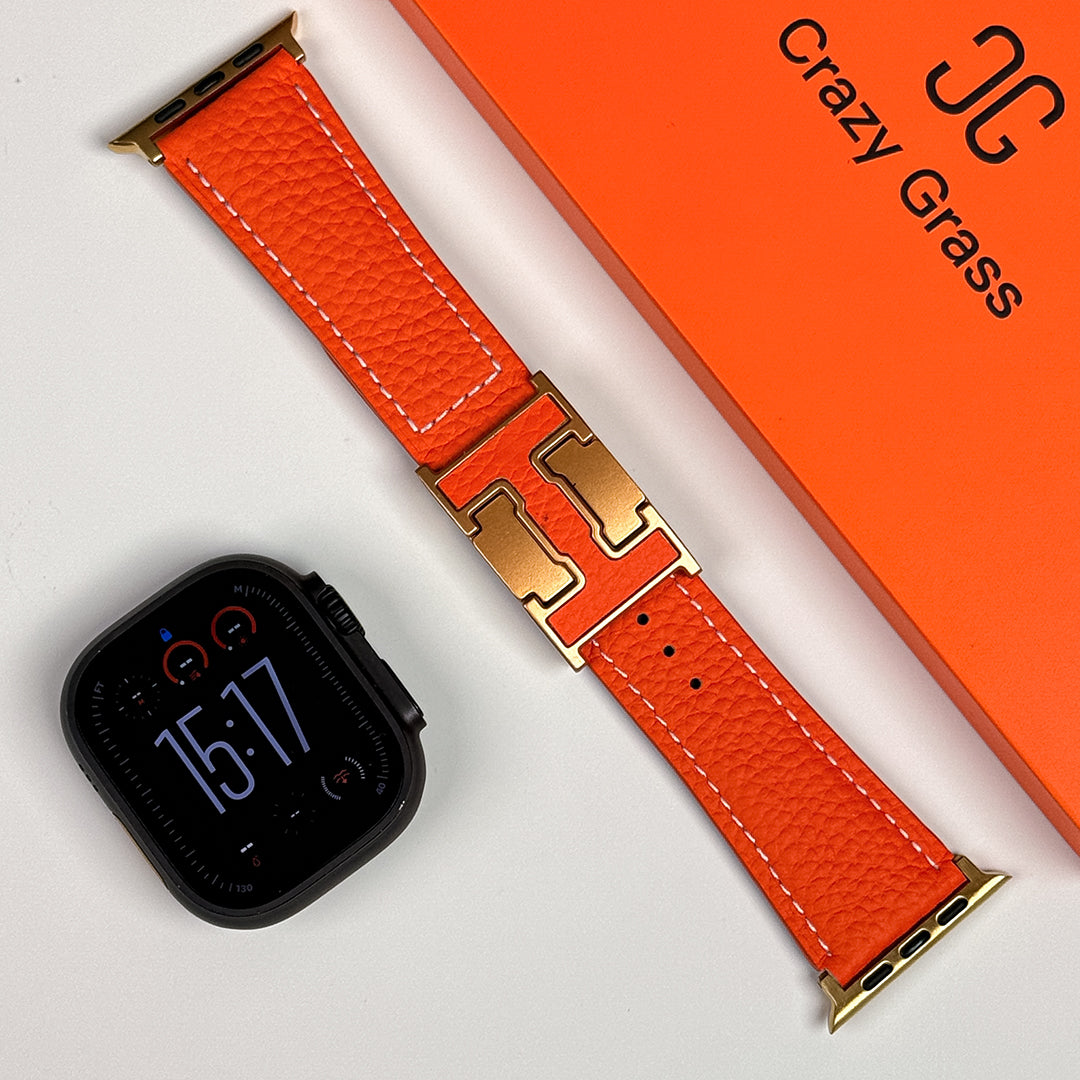 Lychee Leather Band For Apple Watch