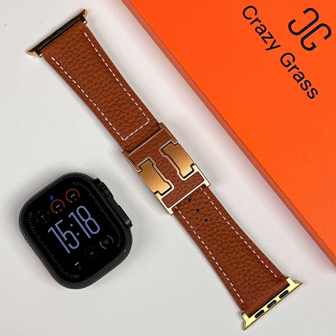 Lychee Leather Band For Apple Watch