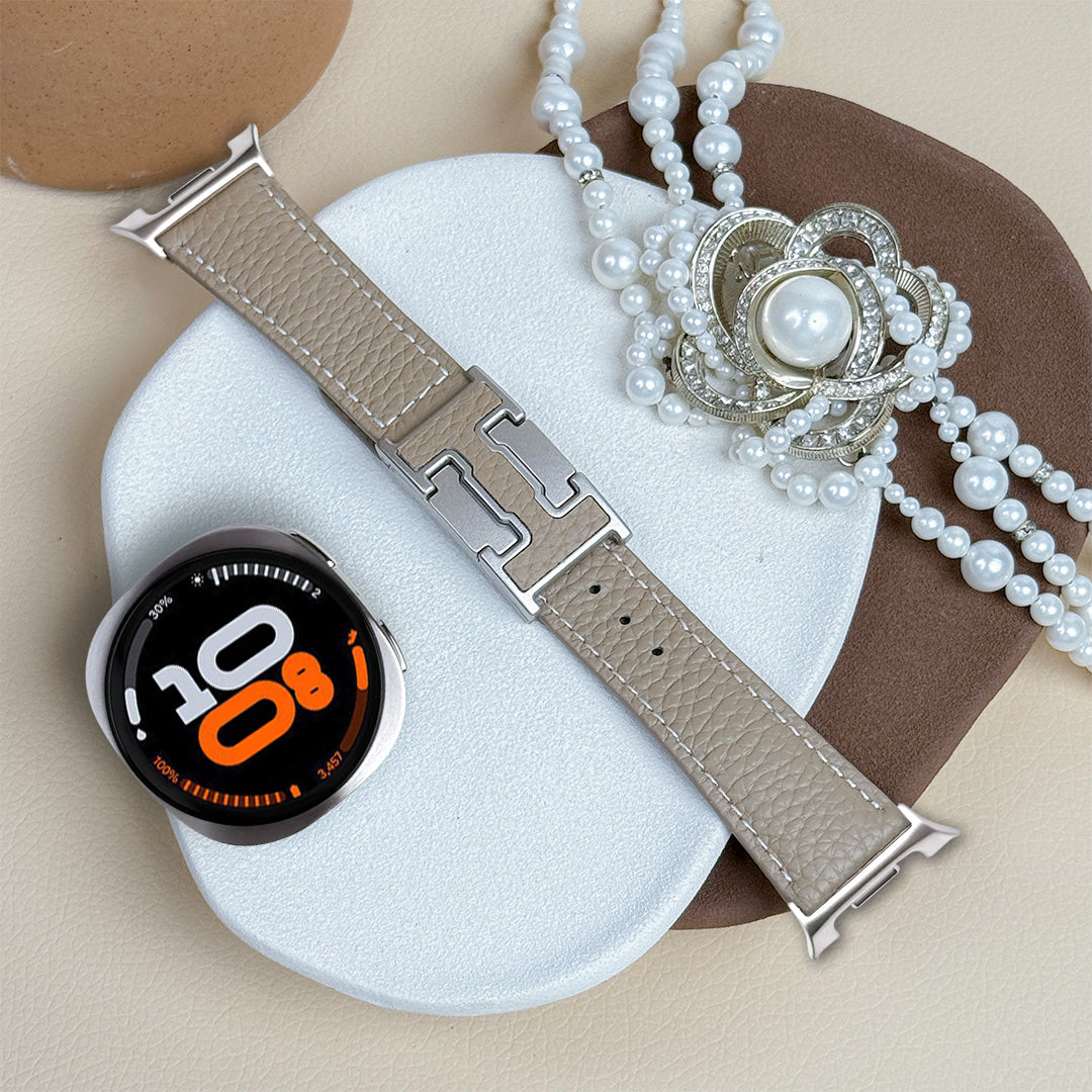Lychee Leather Strap For Samsung Galaxy Watch