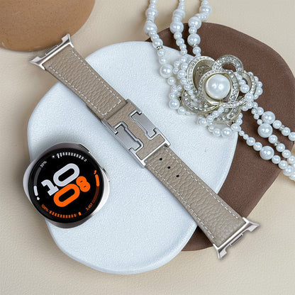 Lychee Leather Strap For Samsung Galaxy Watch
