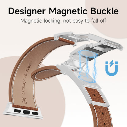 Lychee Leather Band For Apple Watch