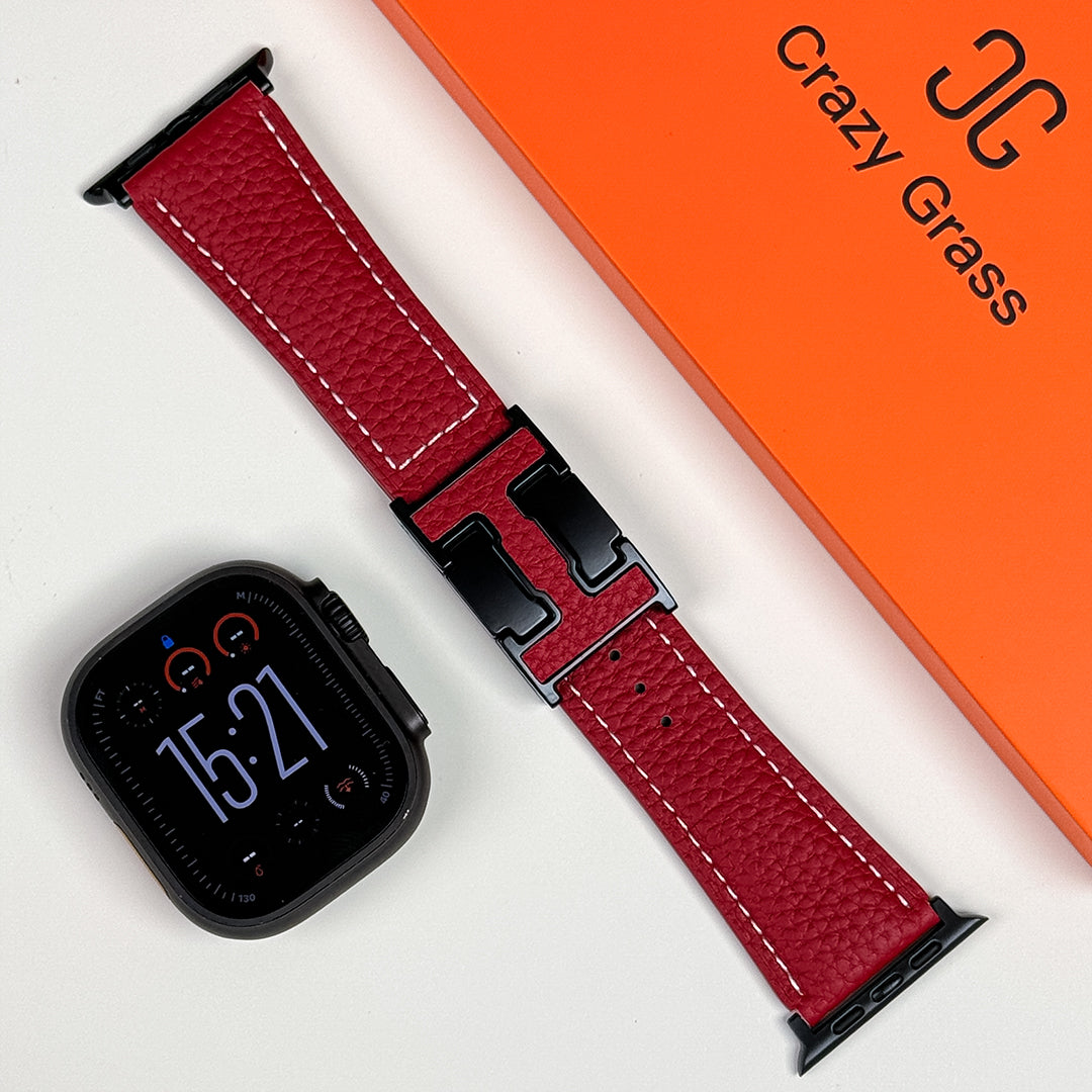 Lychee Leather Band For Apple Watch