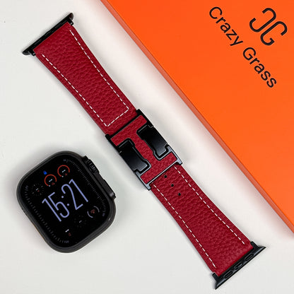 Lychee Leather Band For Apple Watch