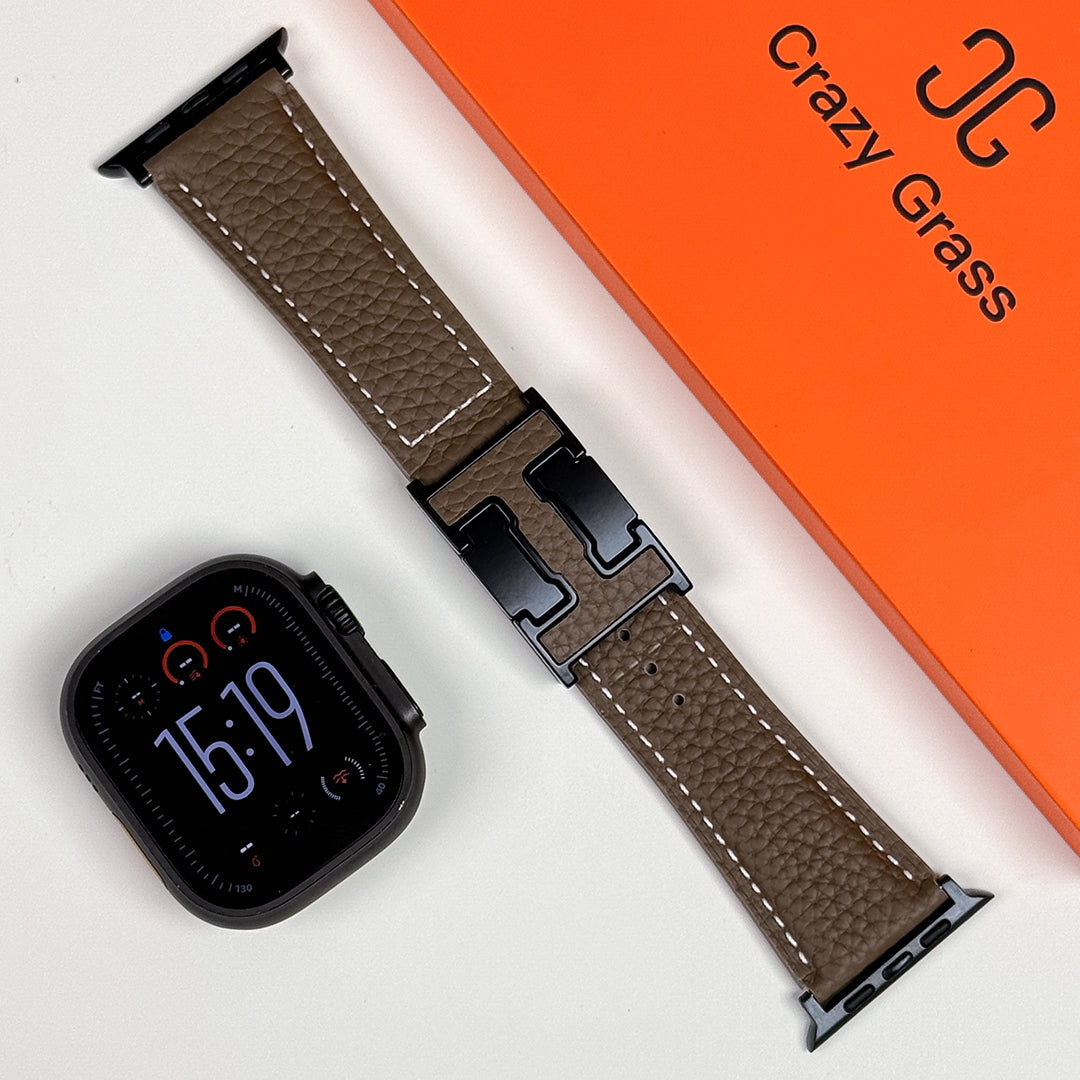 Lychee Leather Band For Apple Watch