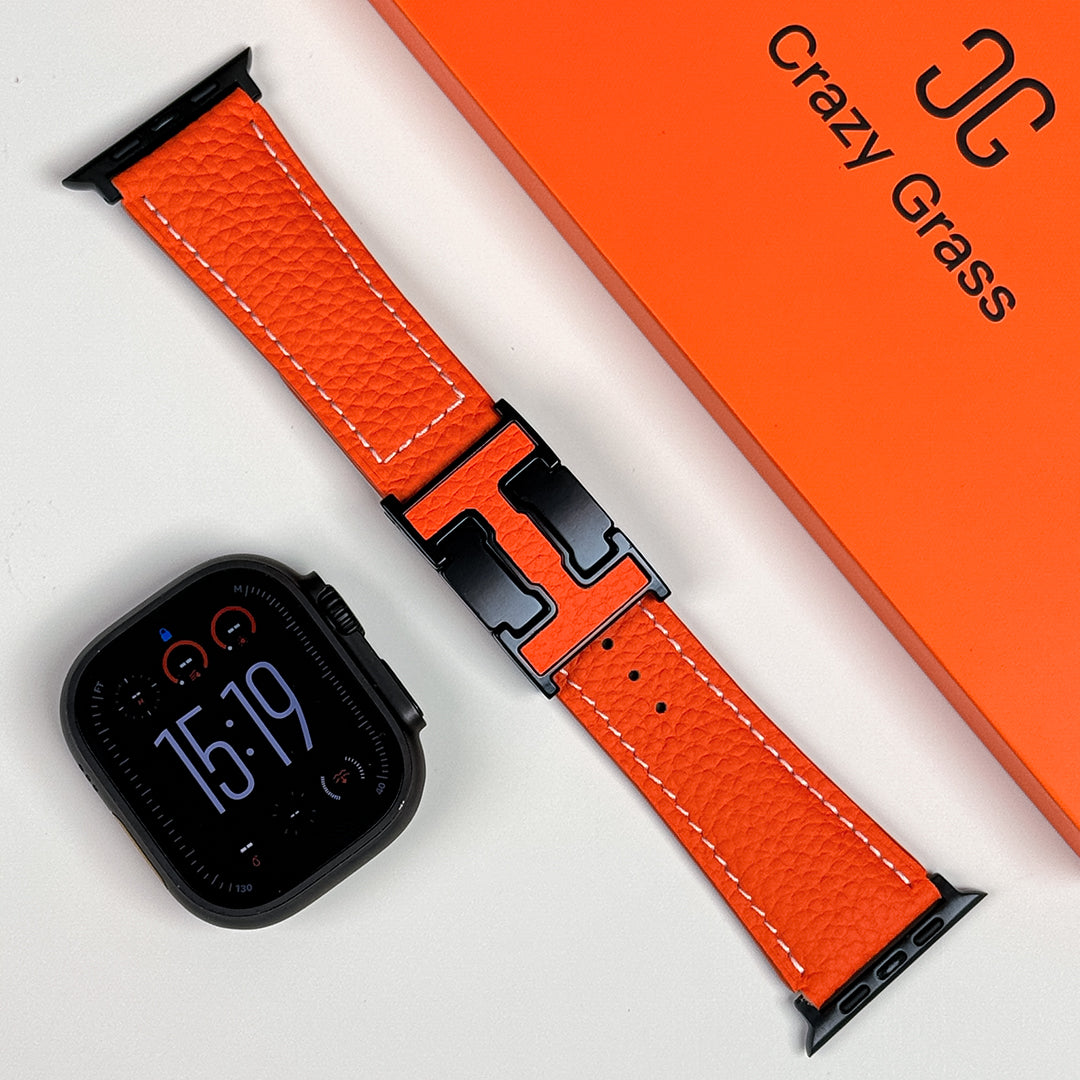 Lychee Leather Band For Apple Watch