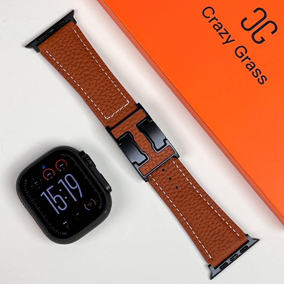 Lychee Leather Band For Apple Watch