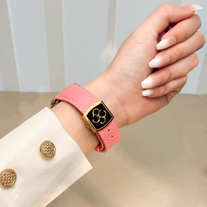 Luxury Butterfly Buckle Leather Strap For Apple Watch