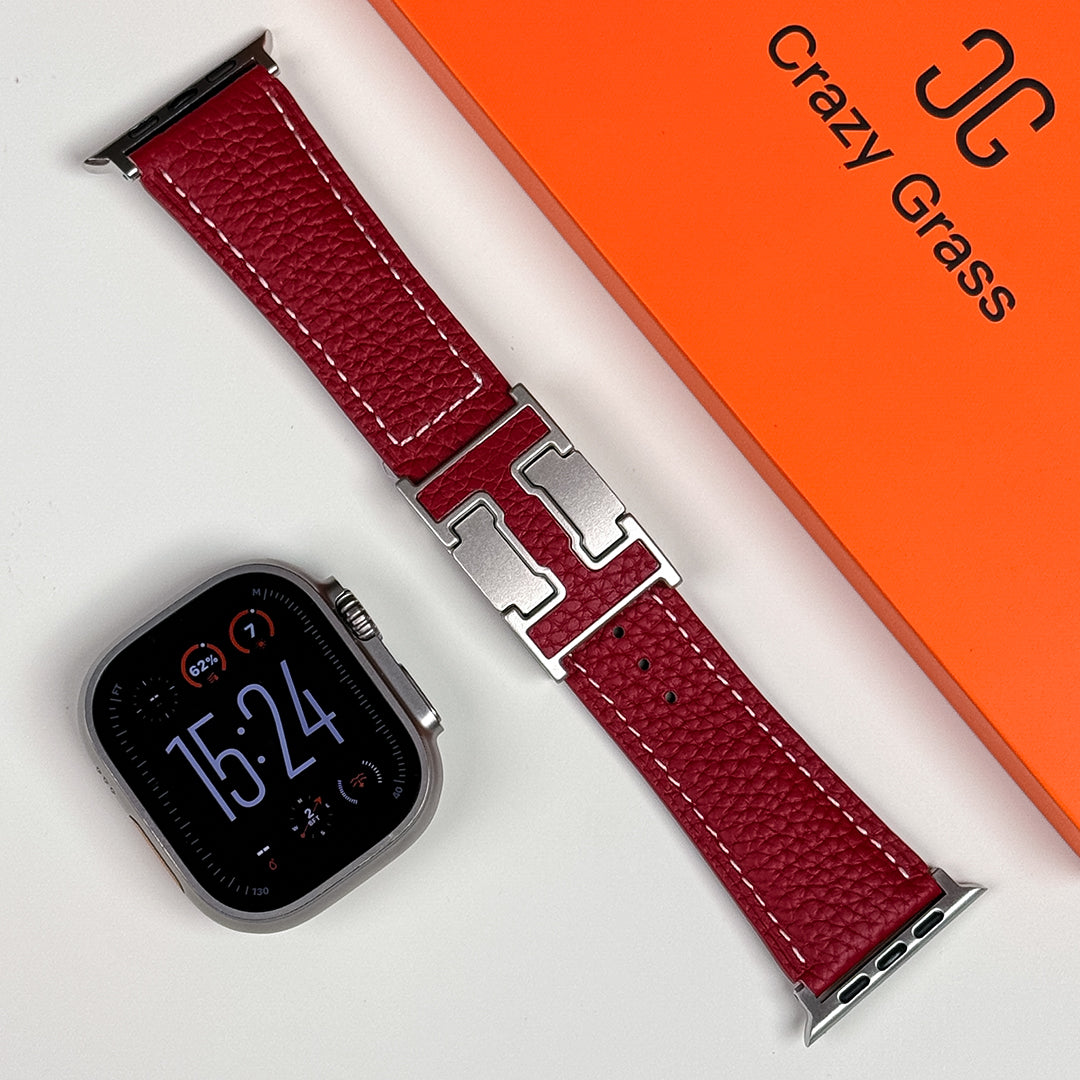 Lychee Leather Band For Apple Watch