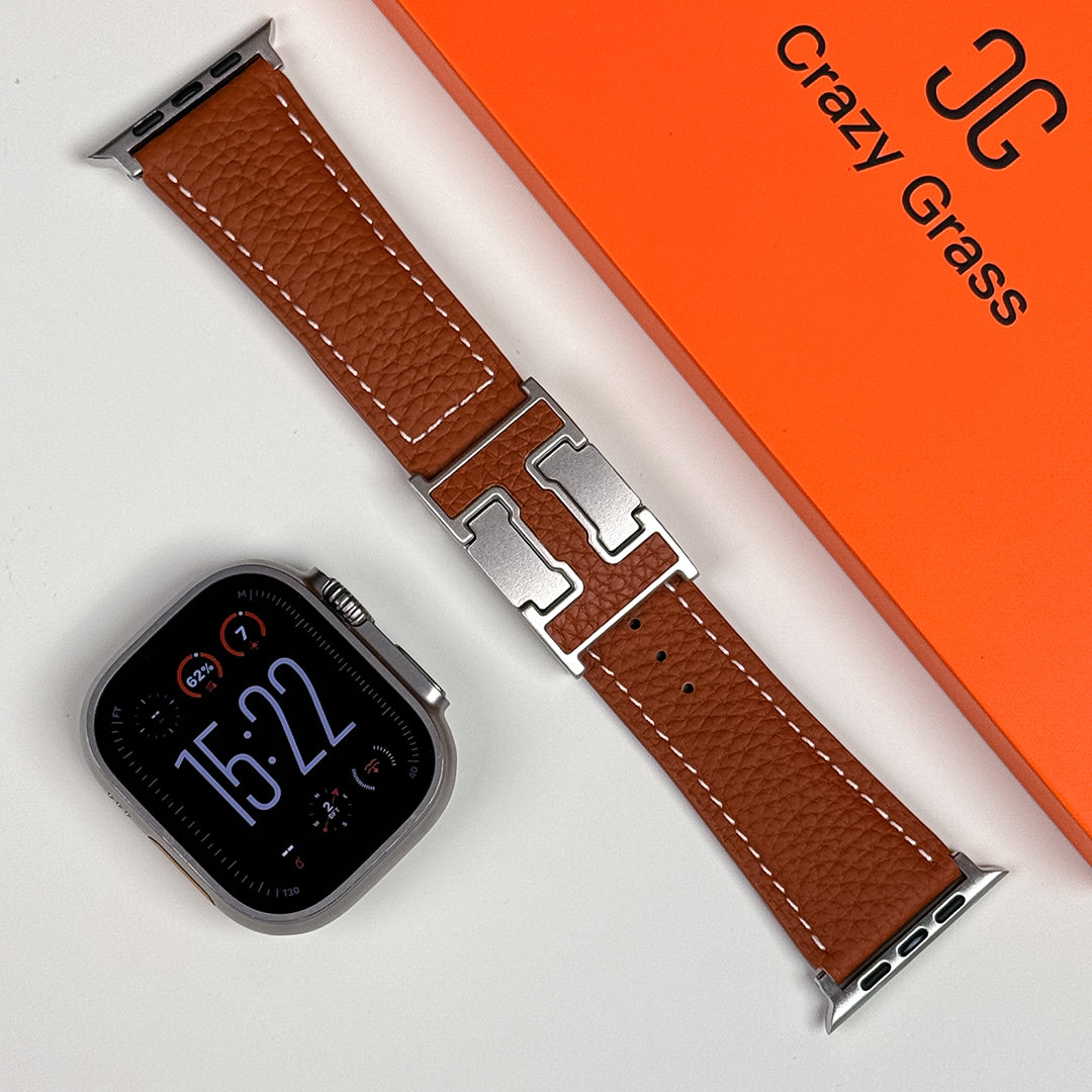 Lychee Leather Band For Apple Watch