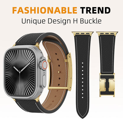 Litschi-Lederarmband für Apple Watch
