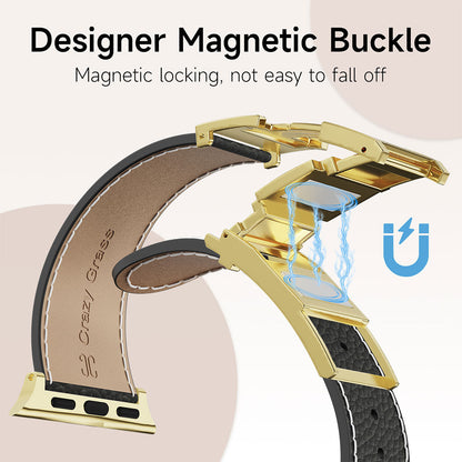 Litschi-Lederarmband für Apple Watch