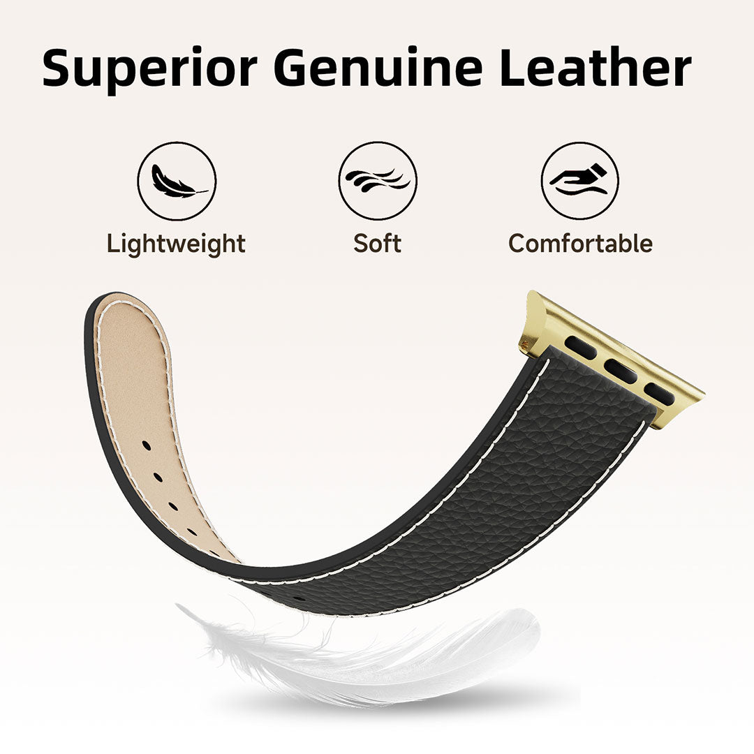Litschi-Lederarmband für Apple Watch