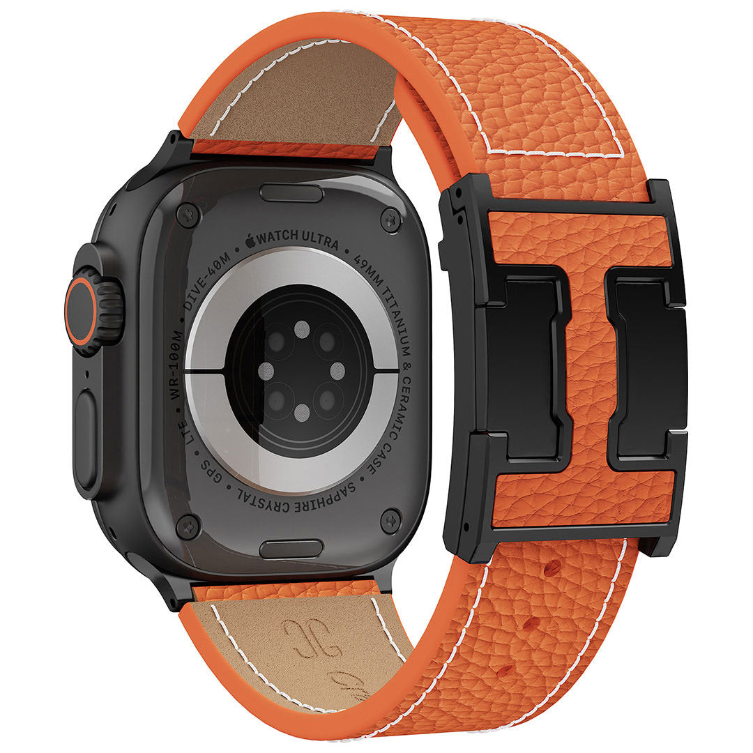 Litschi-Lederarmband für Apple Watch
