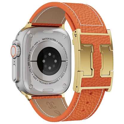 Litschi-Lederarmband für Apple Watch