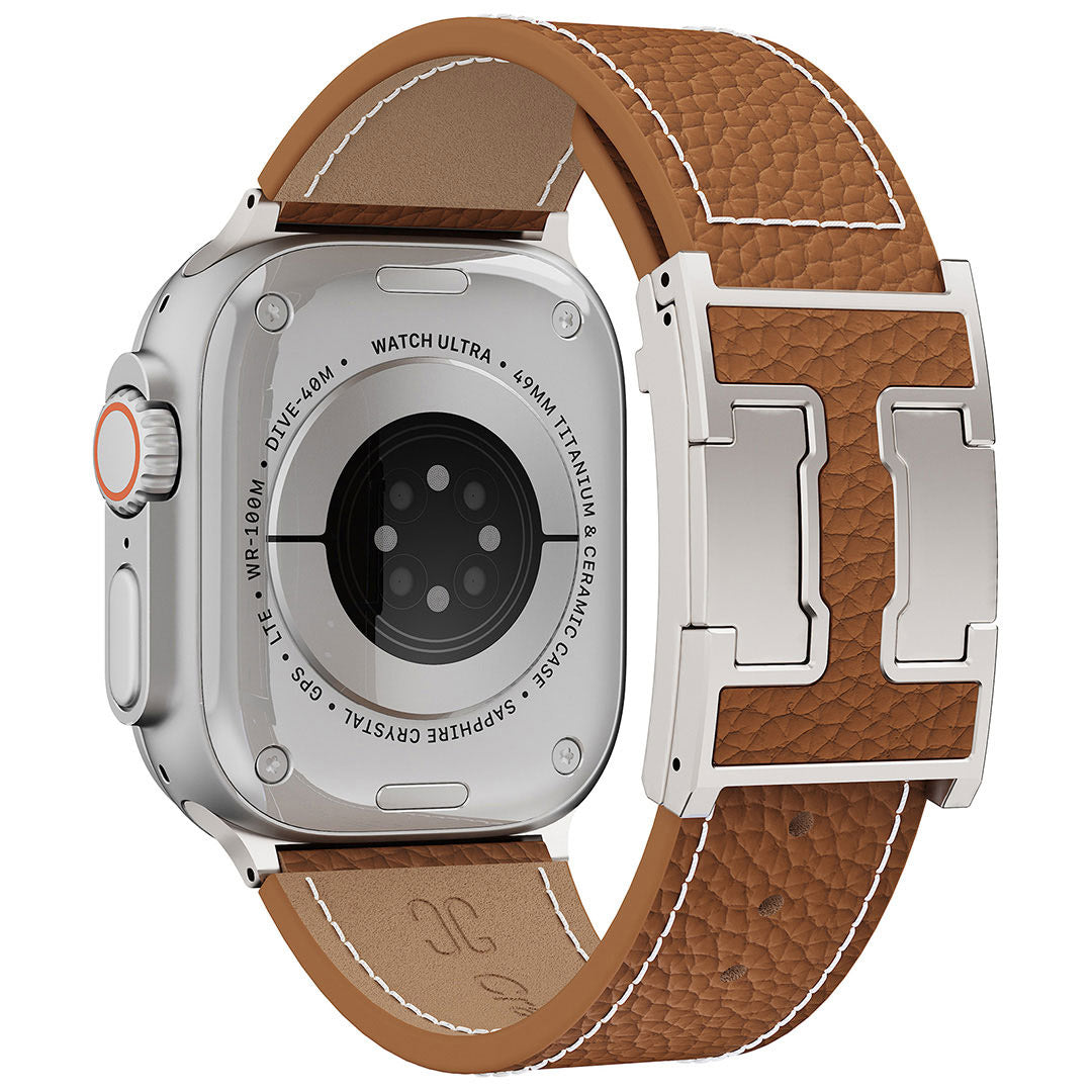 Litschi-Lederarmband für Apple Watch