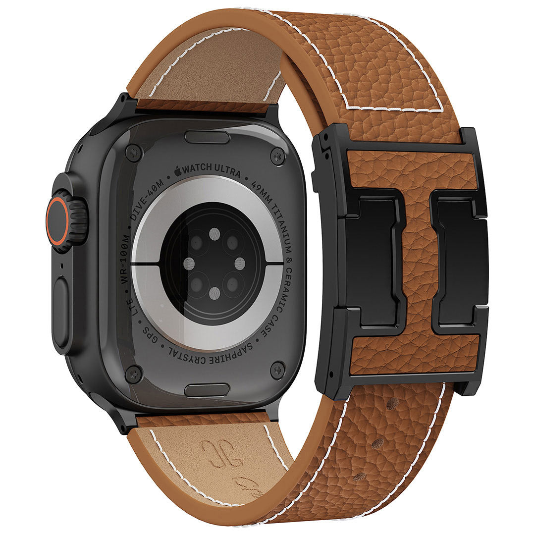 Litschi-Lederarmband für Apple Watch