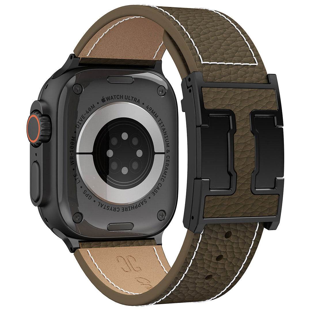 Litschi-Lederarmband für Apple Watch